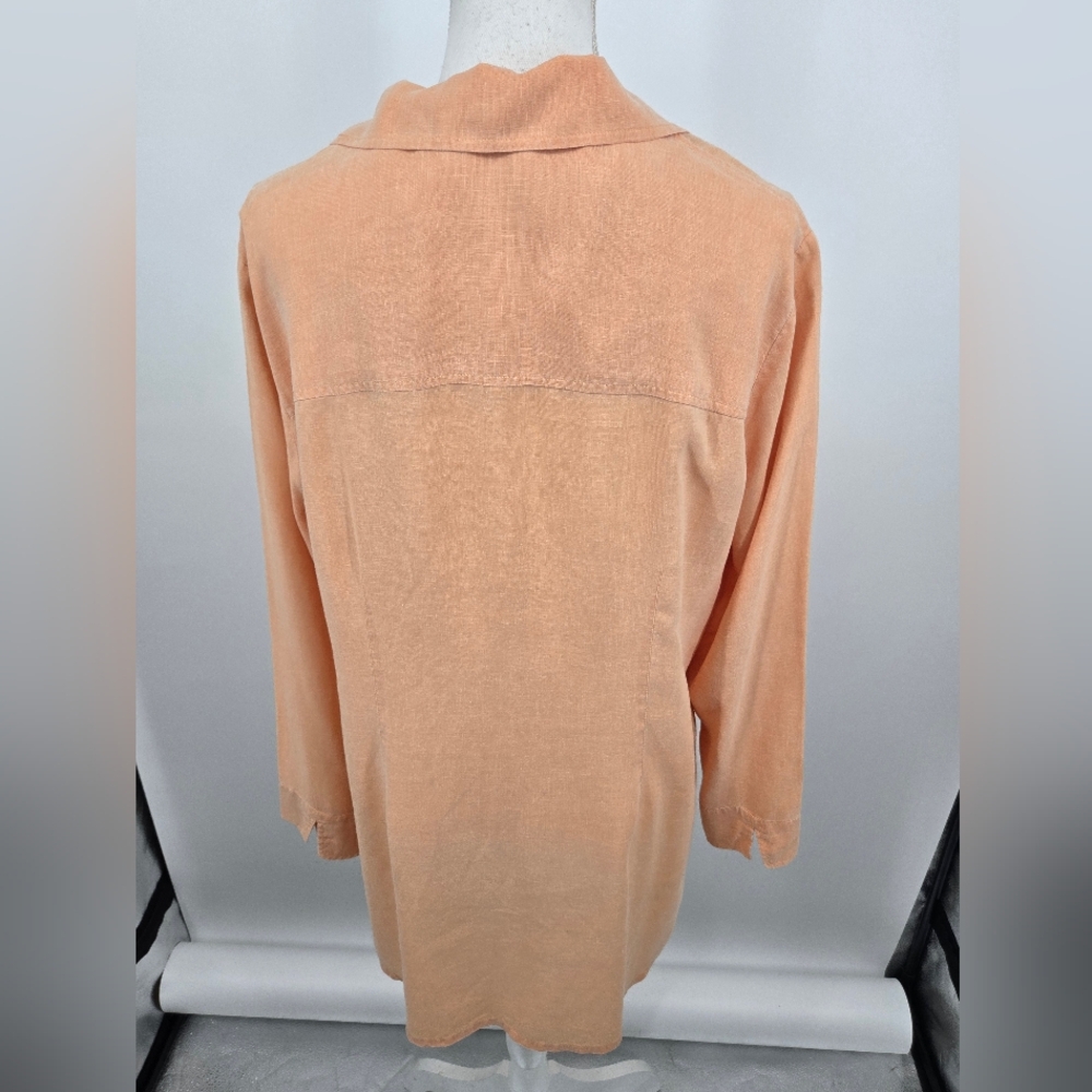 Soft Surroundings Peach Button-Front Relaxed Shir… - image 3